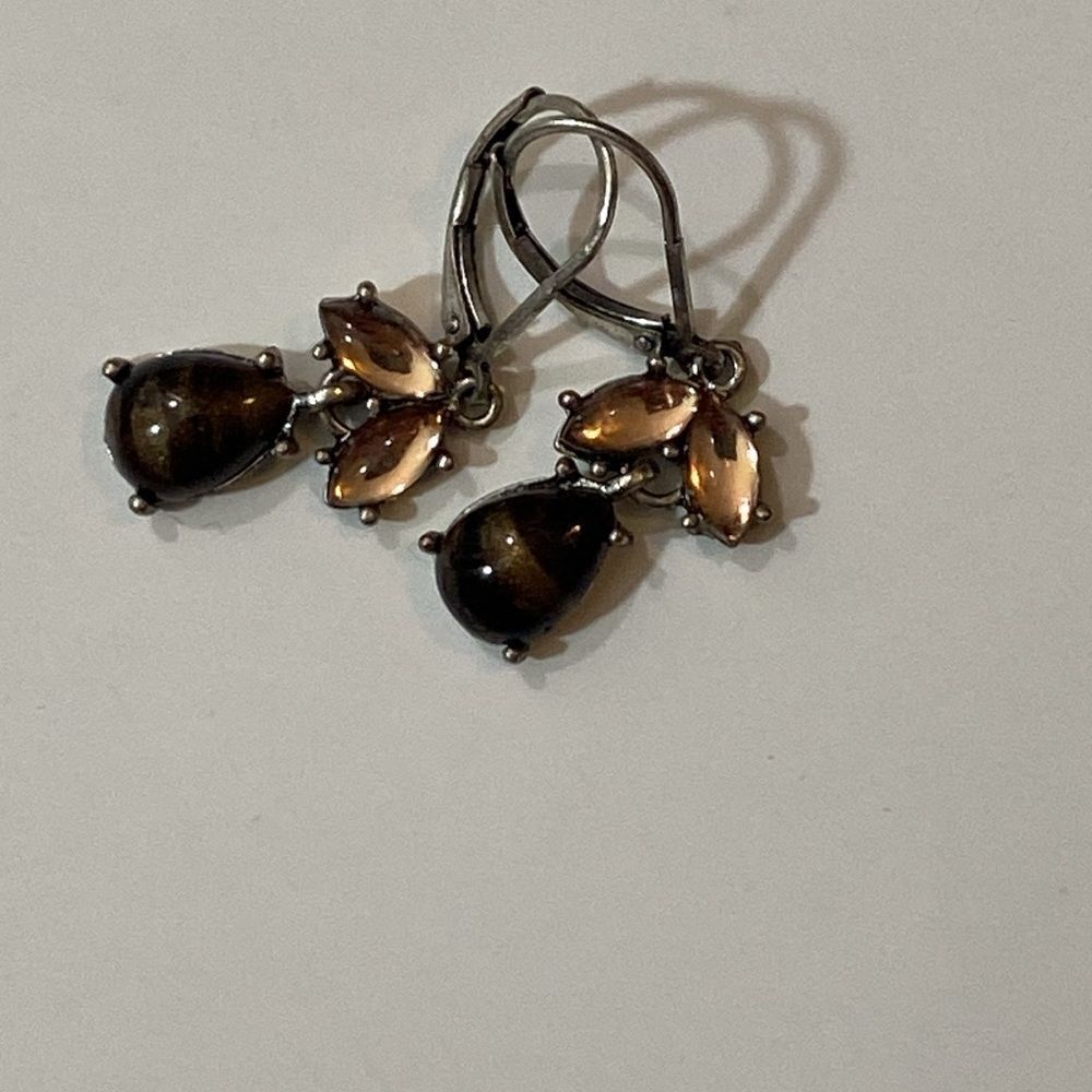 Vintage Avon Elegant Brown and Silver Earrings